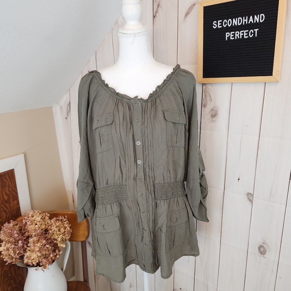 Lane Bryant Green Top